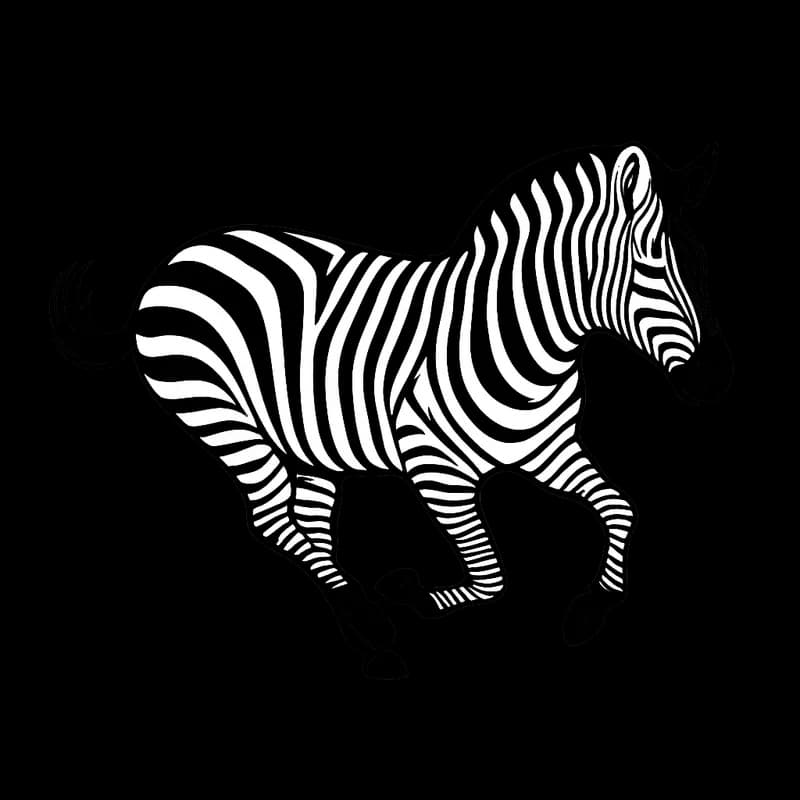 Galloping zebra illustration — Zebweb brand mark